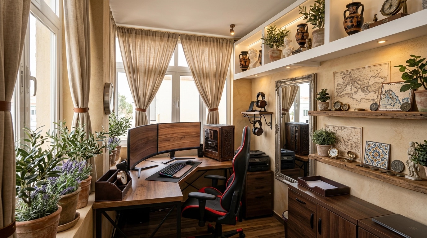 Interior design in Mediterranean style — office_space by GenRoom AI