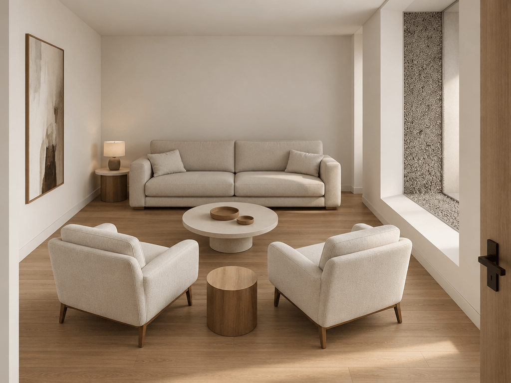 Interior design in Minimalism style — Living Room by GenRoom AI