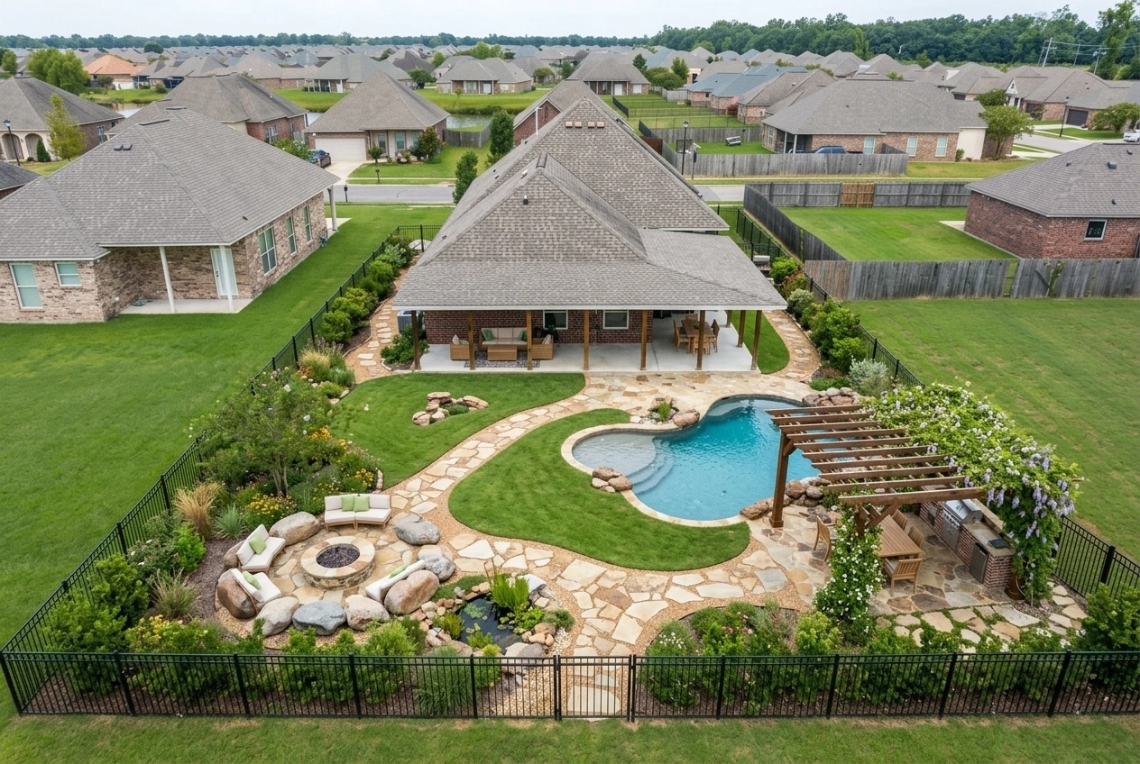 Landscape design in Eco Natural Garden style — Yard by GenRoom AI