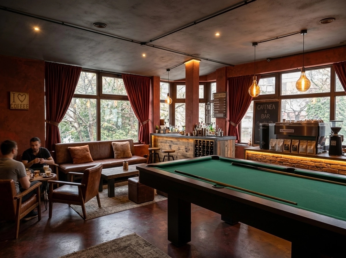 Interior design in Loft / Industrial style — bar by GenRoom AI