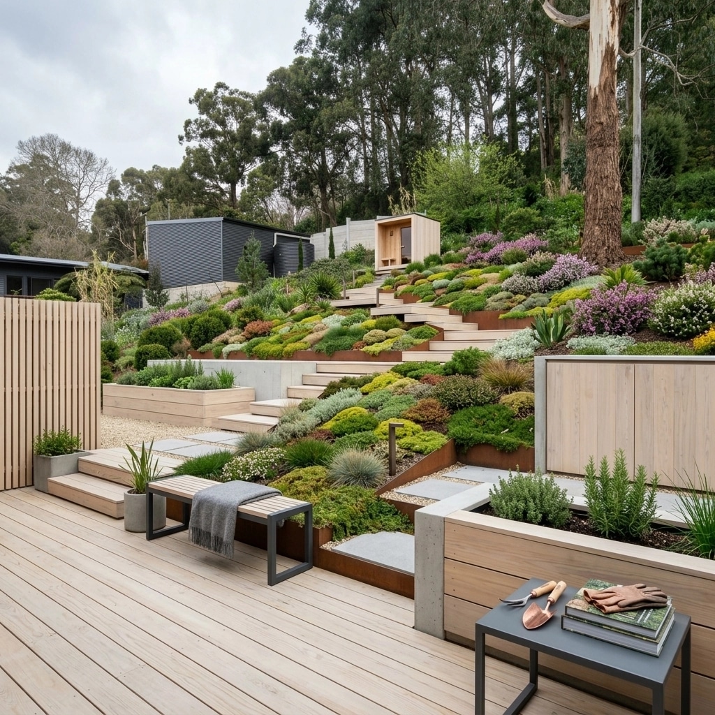 Landscape design in Scandinavian Garden style — Yard by GenRoom AI