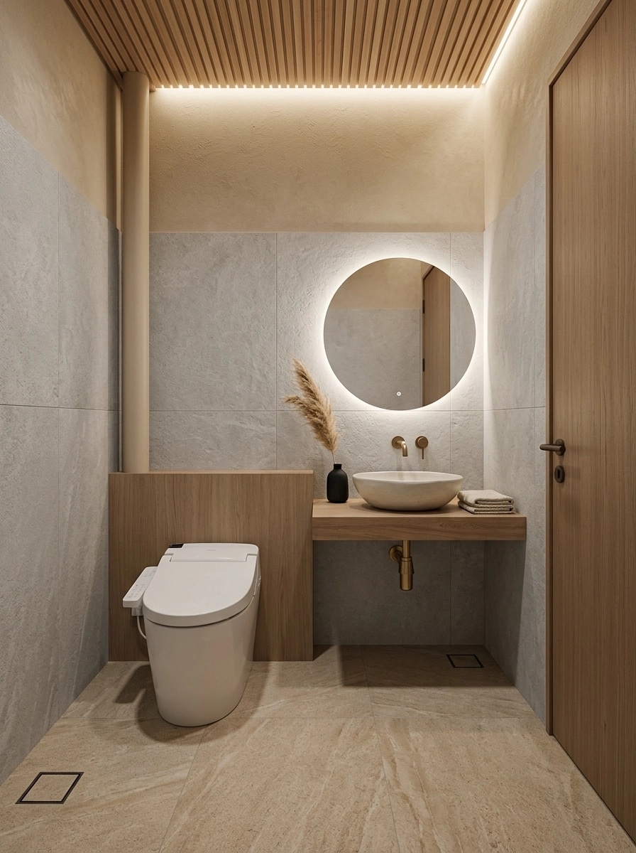 Japandi Bathroom design — interior photo by GenRoom AI
