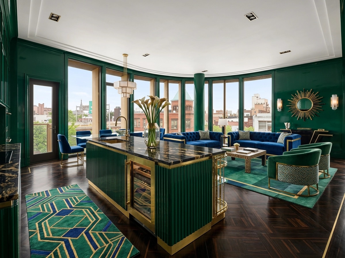 Art Deco Living Room design — interior photo by GenRoom AI