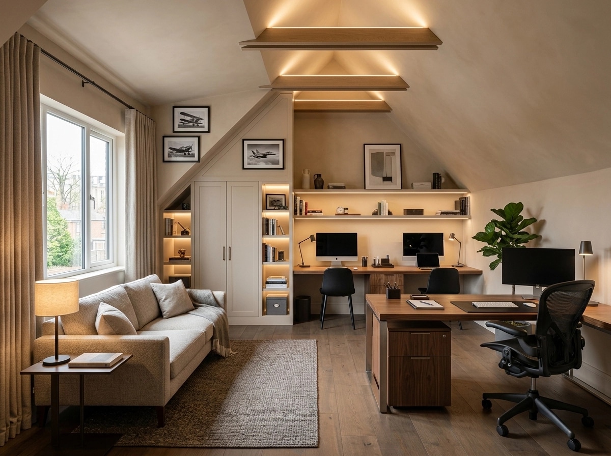 Office interior in Contemporary style — photo by GenRoom AI