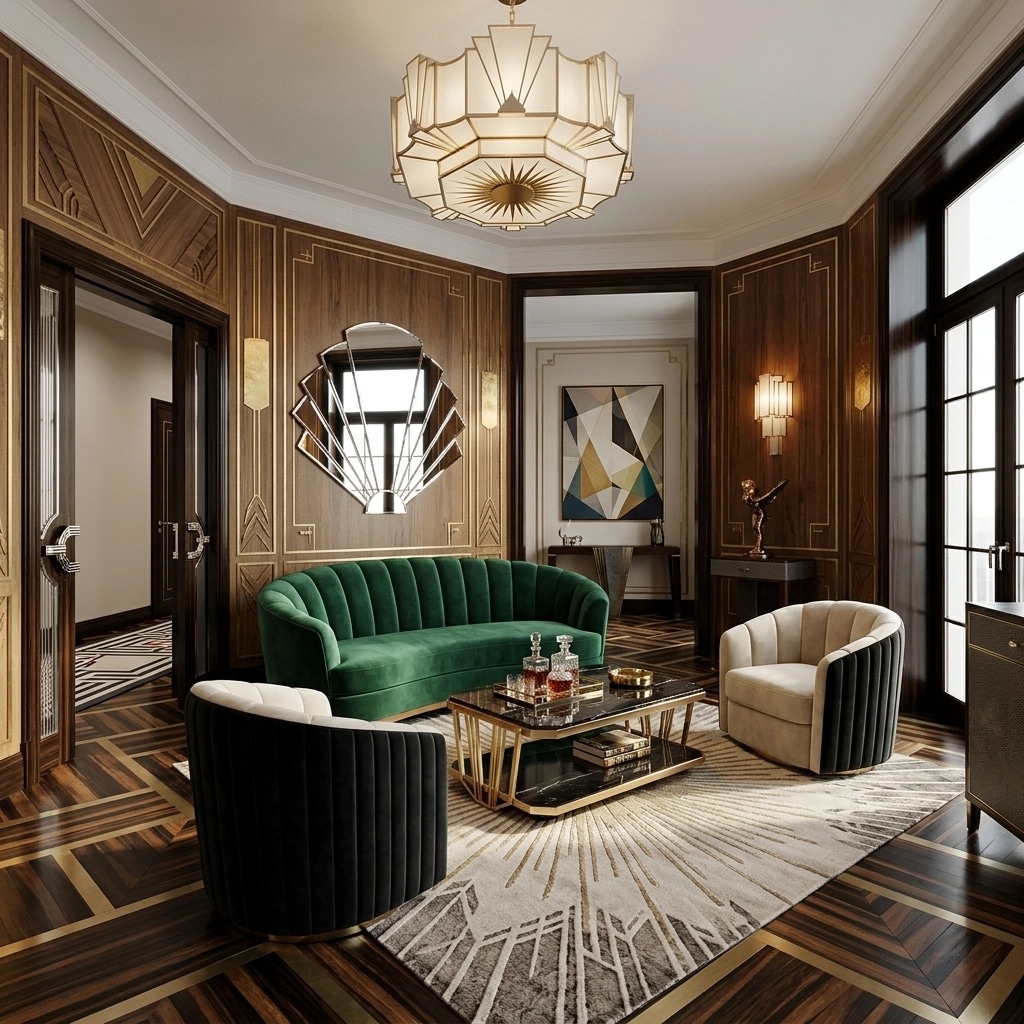 Art Deco Living Room design — interior photo by GenRoom AI