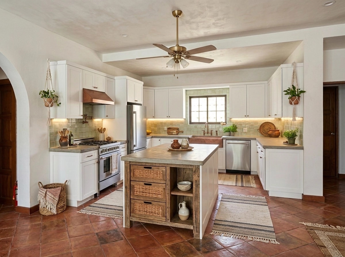 Kitchen interior in Bohemian style — photo by GenRoom AI