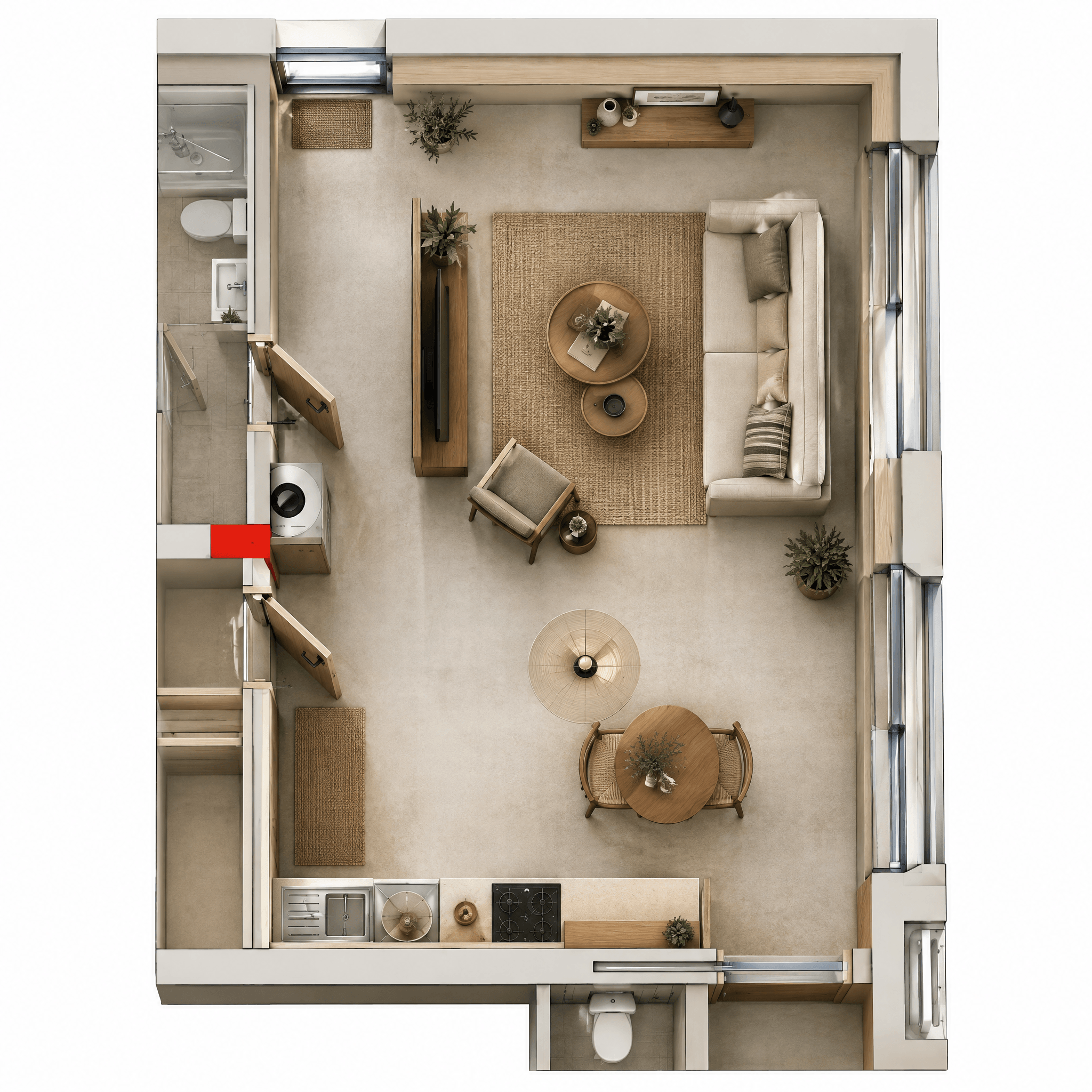 Interior design in Japandi style — Living Room by GenRoom AI