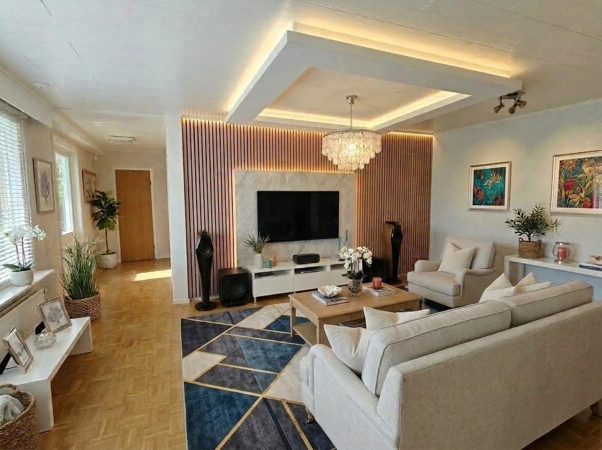 Interior design in Coastal / Hamptons style — Living Room by GenRoom AI