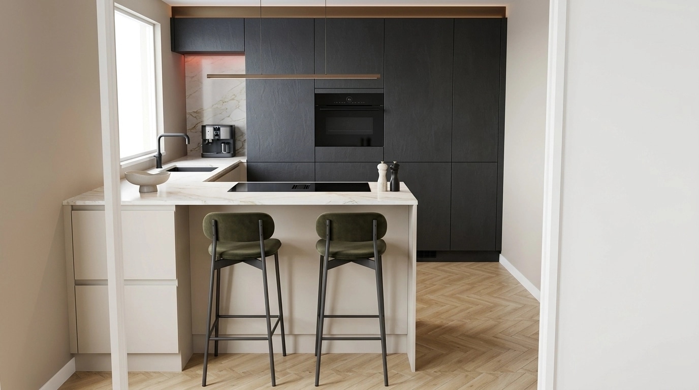 Minimalism Kitchen design — interior photo by GenRoom AI