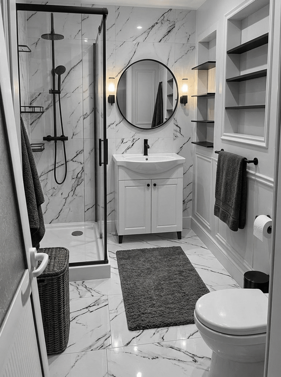 Neoclassic Bathroom design — interior photo by GenRoom AI