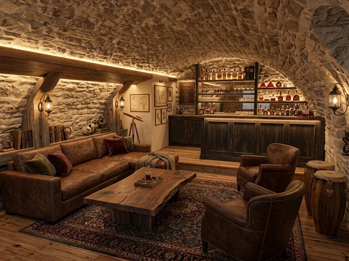 Design de interiores em estilo Rustic — Sala de Estar por GenRoom AI