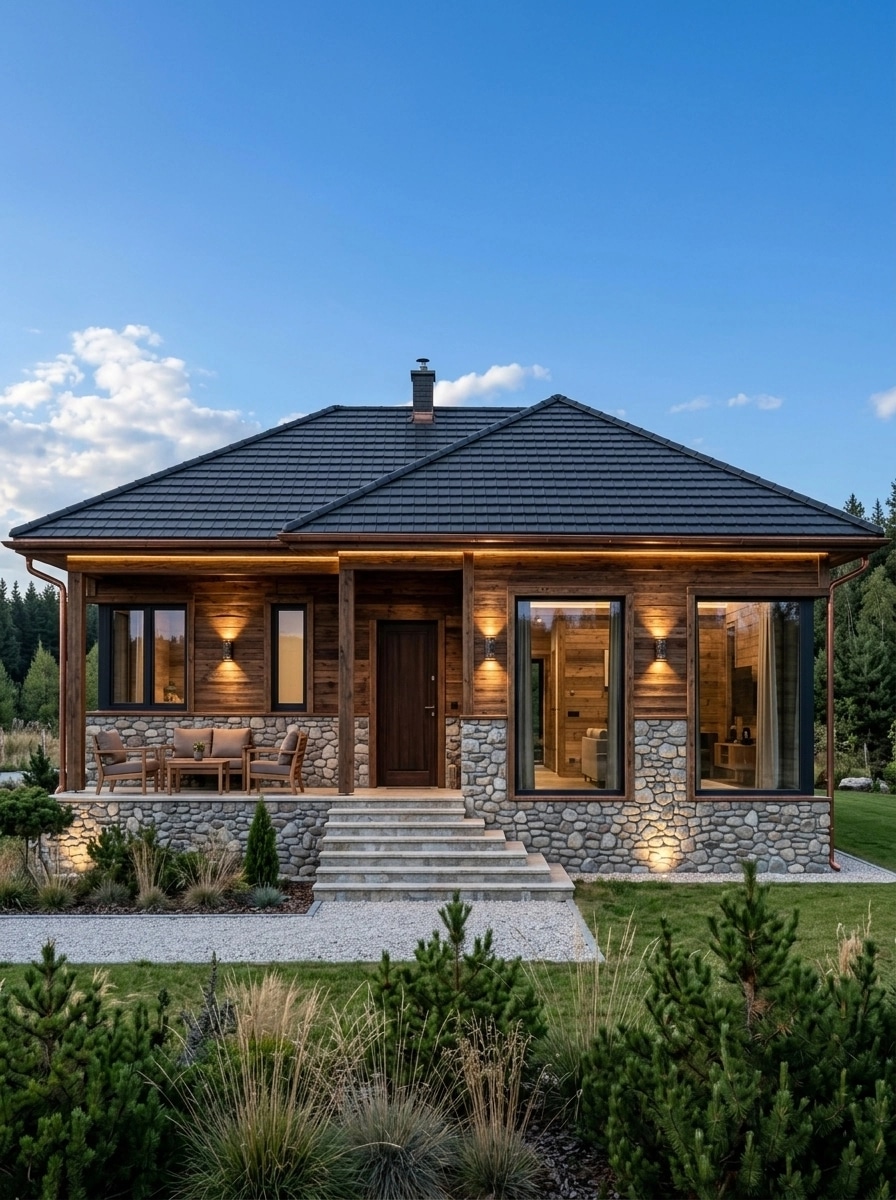 Facade design in Chalet Facade style — photo by GenRoom AI