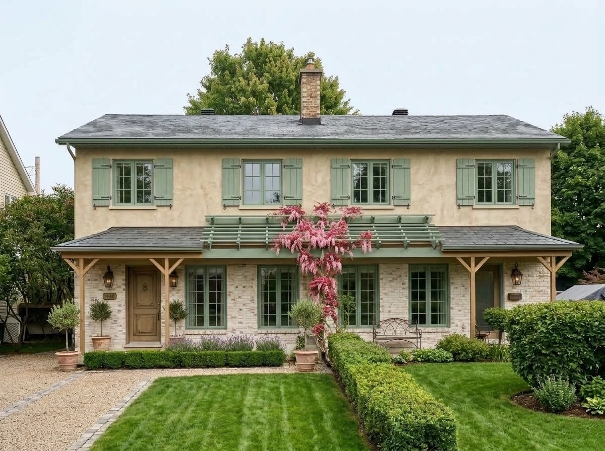 French Provincial Facade Facade design — facade photo by GenRoom AI