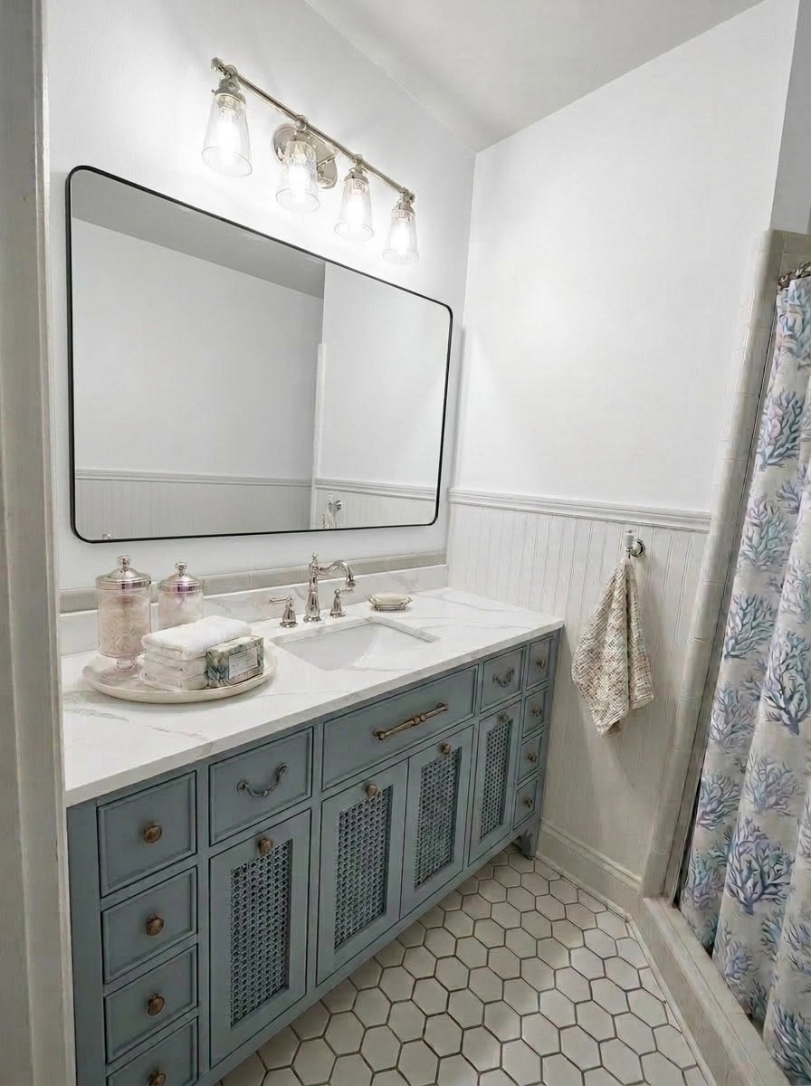 Interior design in Coastal / Hamptons style — Bathroom by GenRoom AI