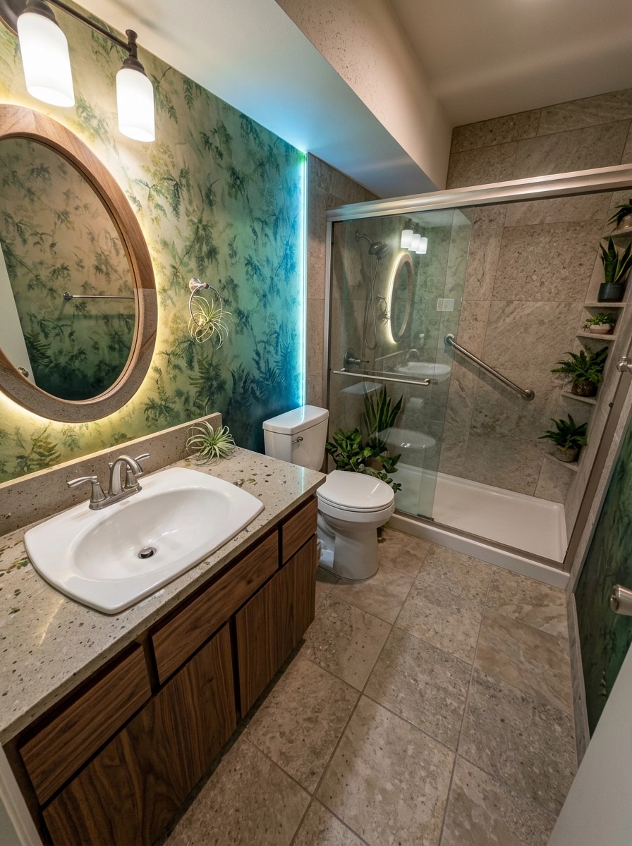 Biophilic Bathroom design — interior photo by GenRoom AI