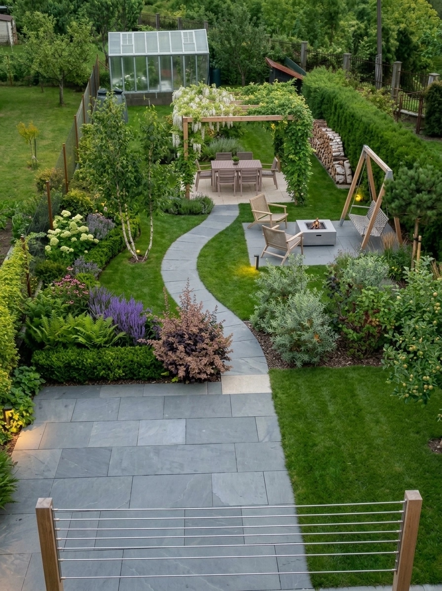 Landscape design in Scandinavian Garden style — Yard by GenRoom AI