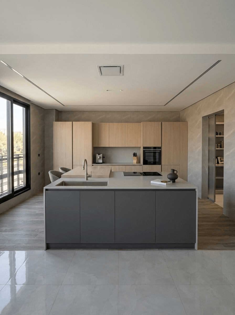 Kitchen interior in Minimalism style — photo by GenRoom AI