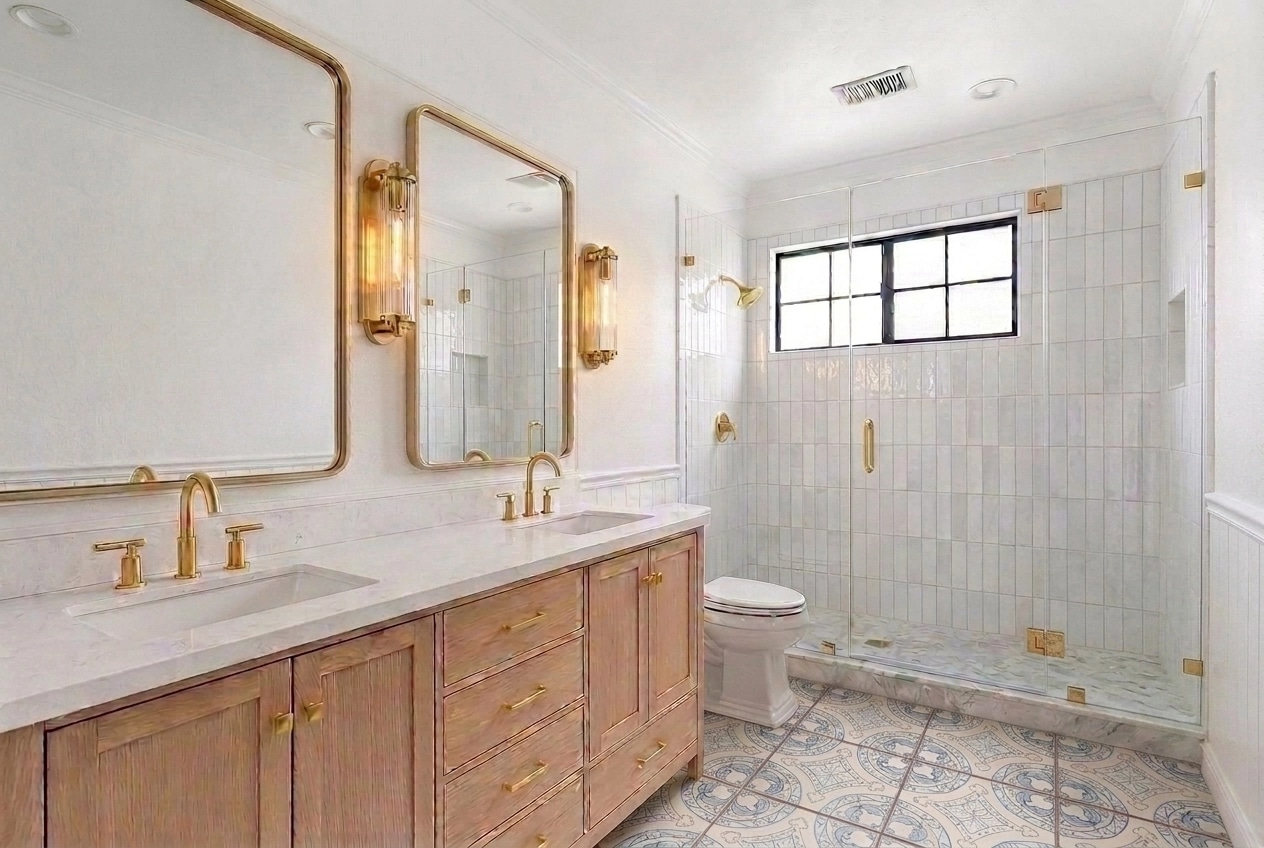 Interior design in Coastal / Hamptons style — Bathroom by GenRoom AI