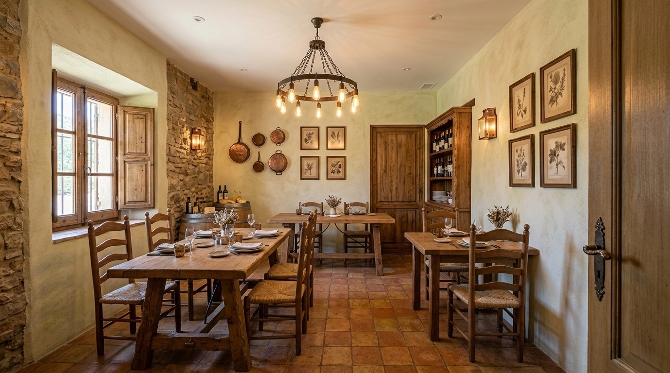 Interior design in Rustic style — dining_room by GenRoom AI