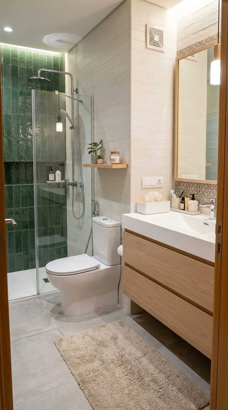Bathroom interior in Scandinavian style — photo by GenRoom AI