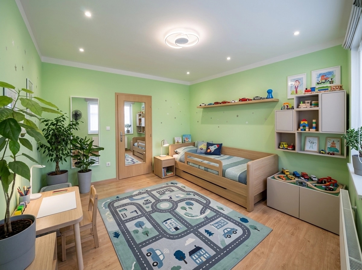 Contemporary Kids Room design — interior photo by GenRoom AI