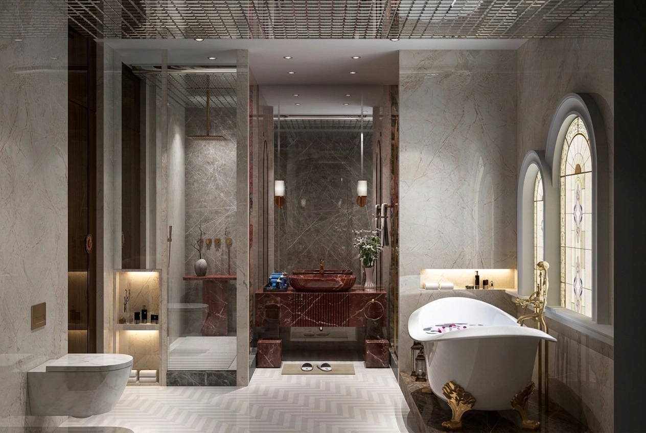 Bathroom interior in Contemporary style — photo by GenRoom AI