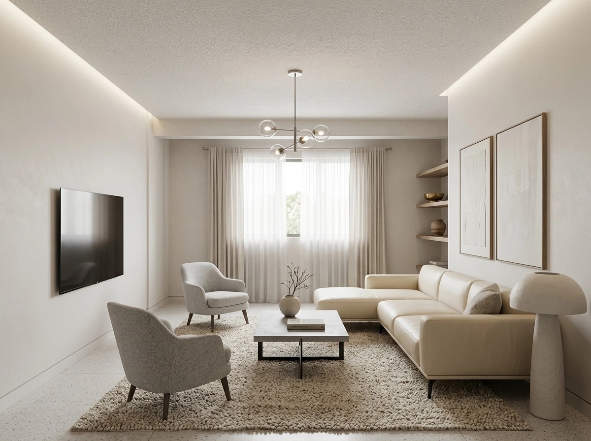 Interior design in Minimalism style — Living Room by GenRoom AI