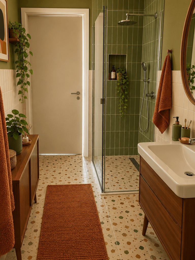 Mid-Century Modern Bathroom design — interior photo by GenRoom AI