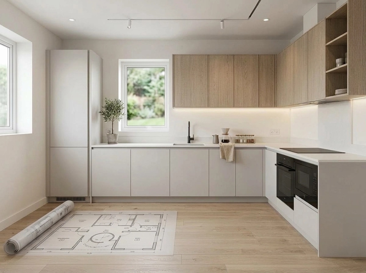 Kitchen interior in Scandinavian style — photo by GenRoom AI