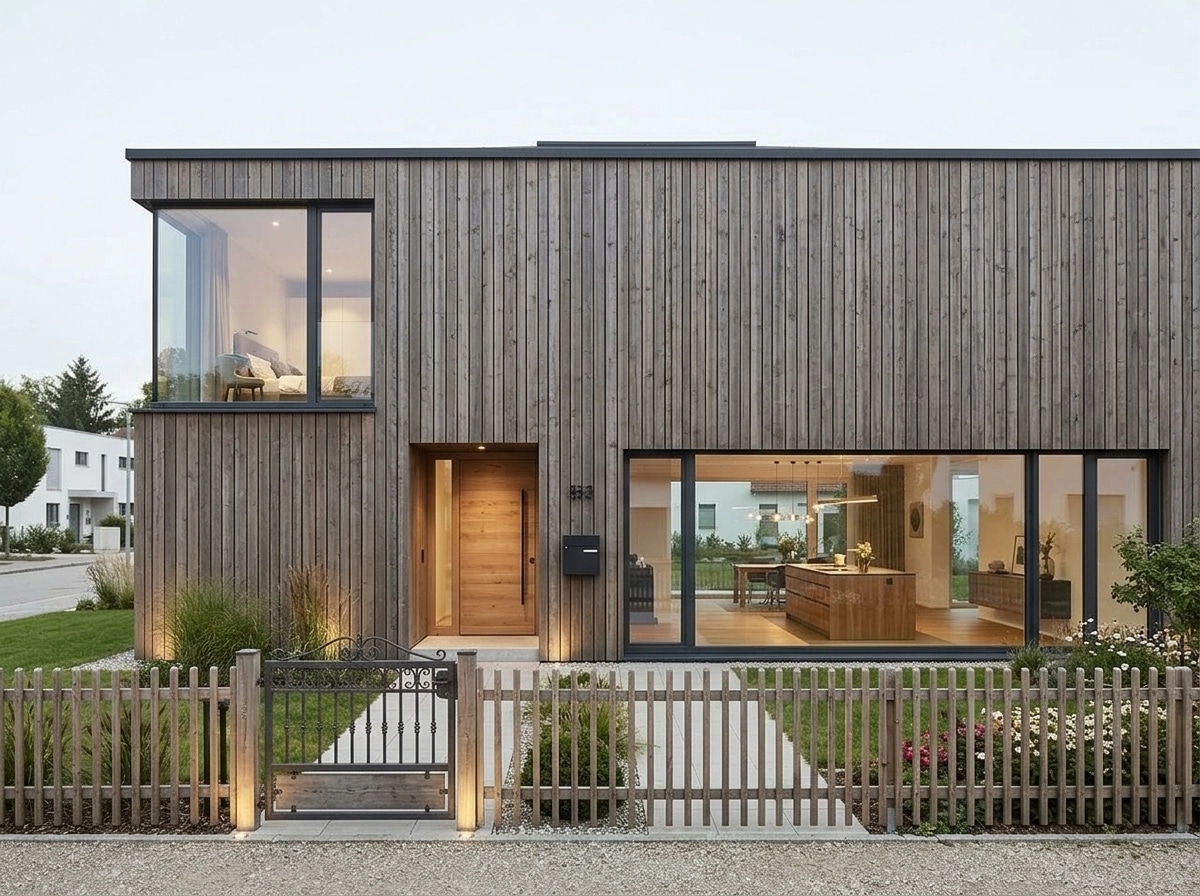 Facade design in Barnhouse Facade style — photo by GenRoom AI