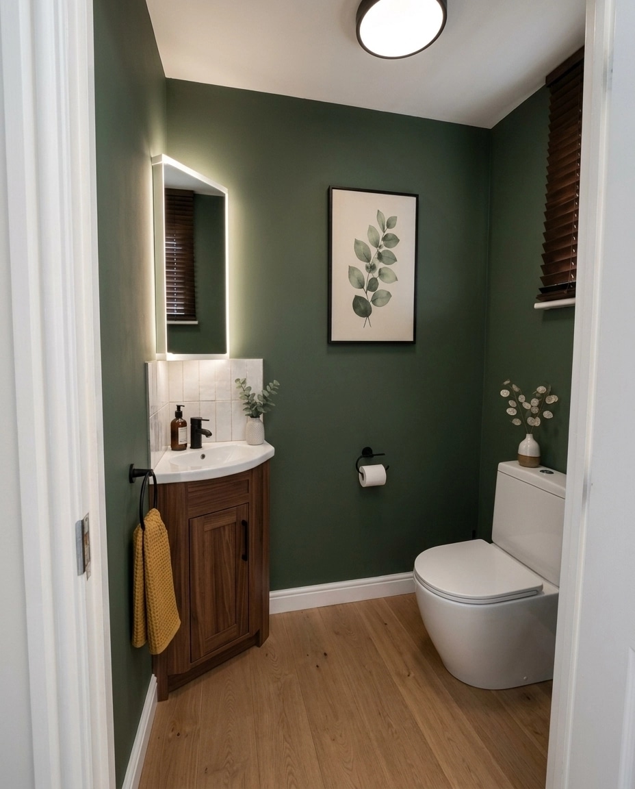 Bathroom interior in Mid-Century Modern style — photo by GenRoom AI