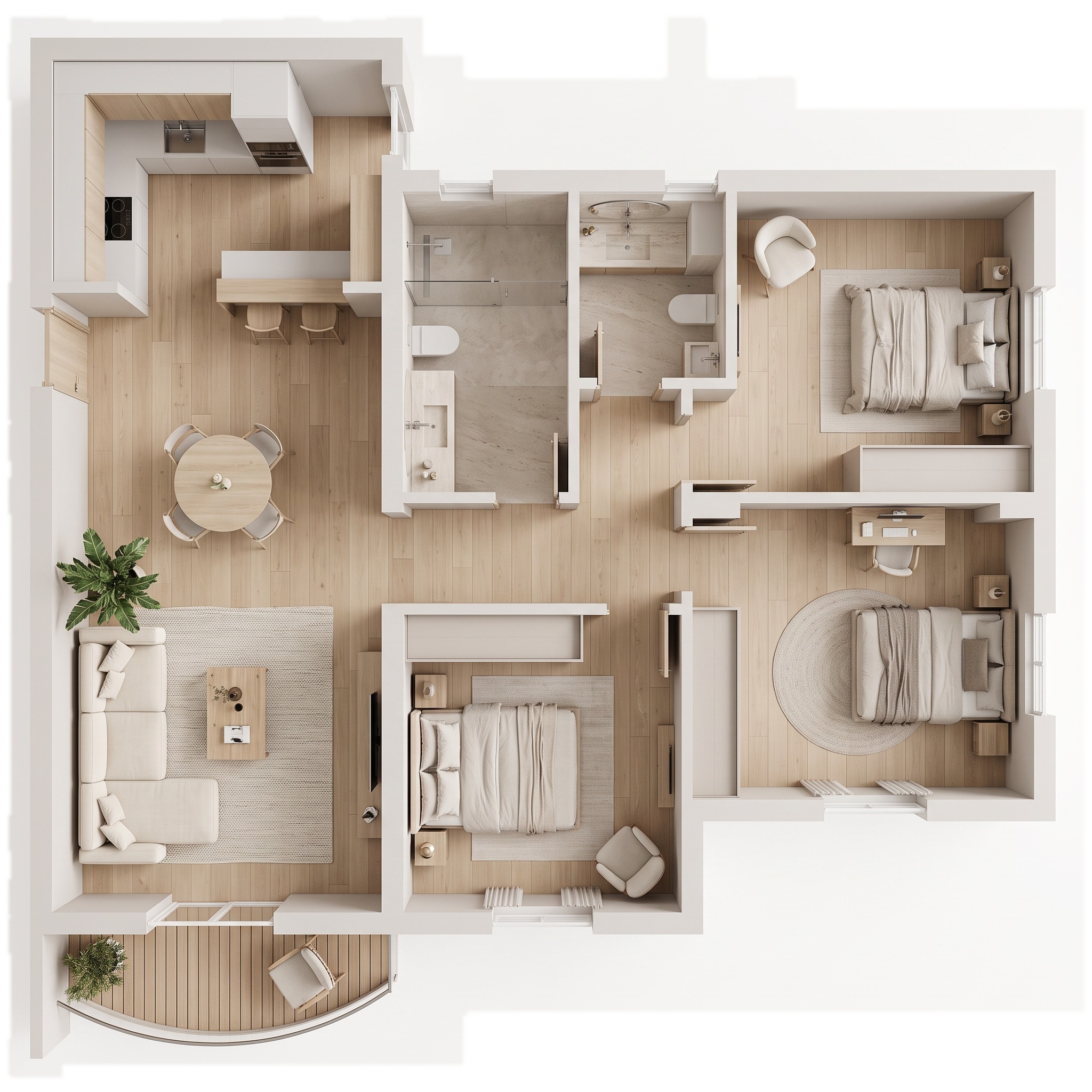Interior design in Minimalism style — Living Room by GenRoom AI