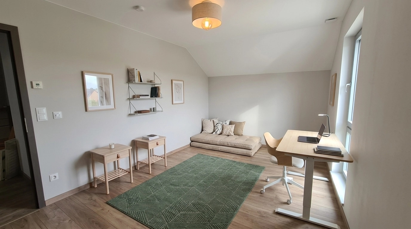 Office interior in Scandinavian style — photo by GenRoom AI