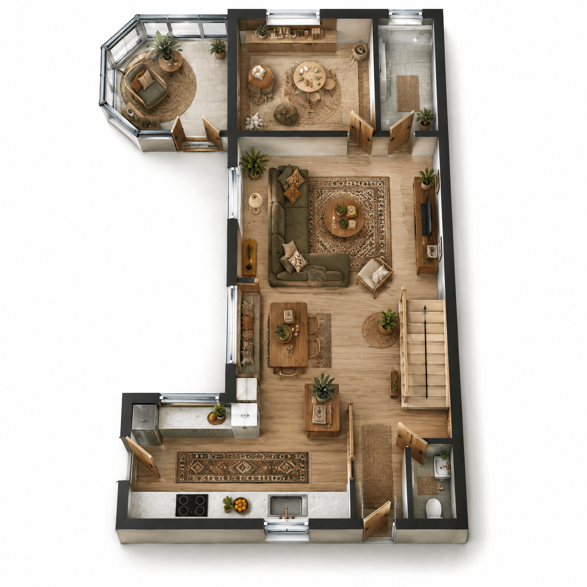 Design d'intérieur en style Bohemian — Salon par GenRoom AI