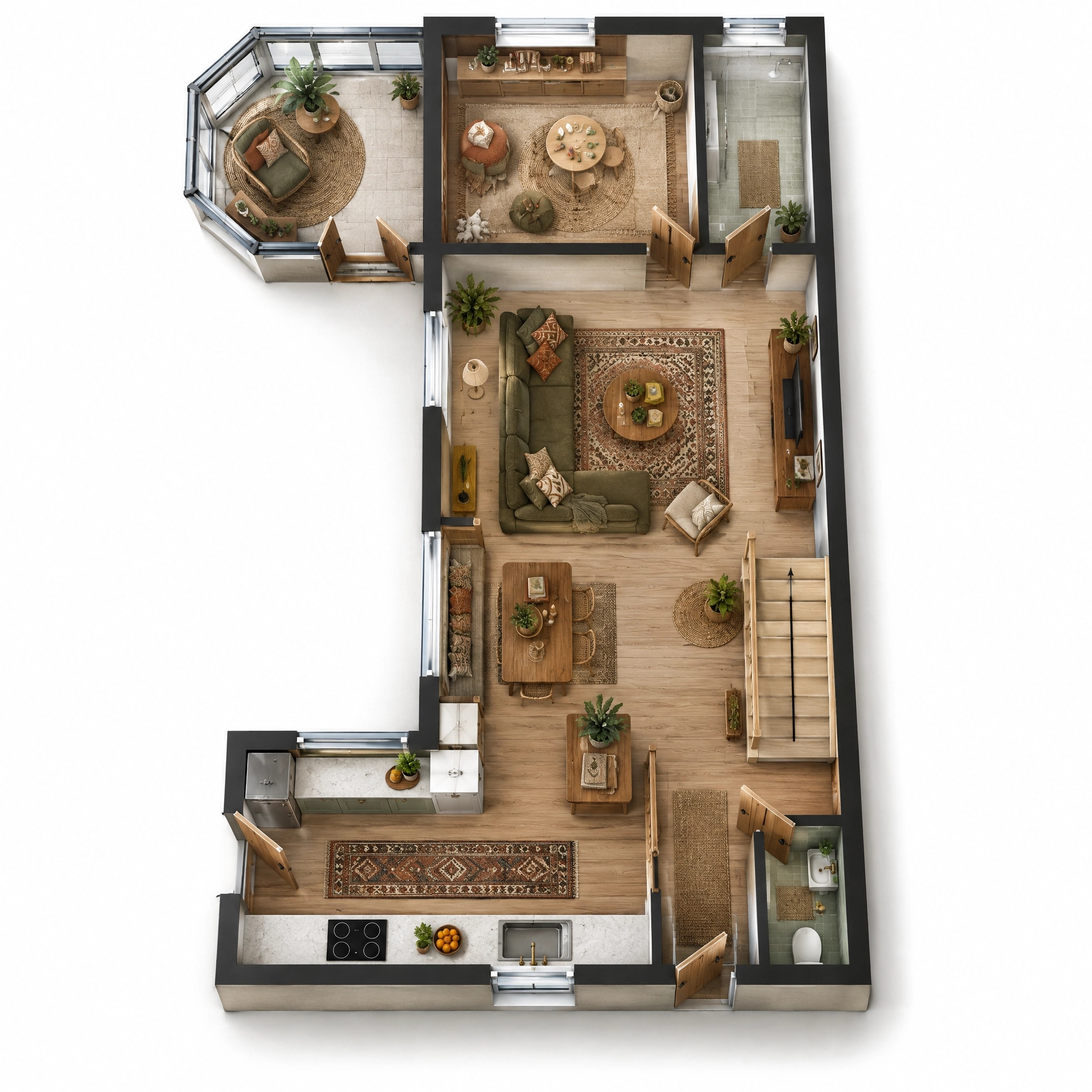 Interior design in Bohemian style — Living Room by GenRoom AI