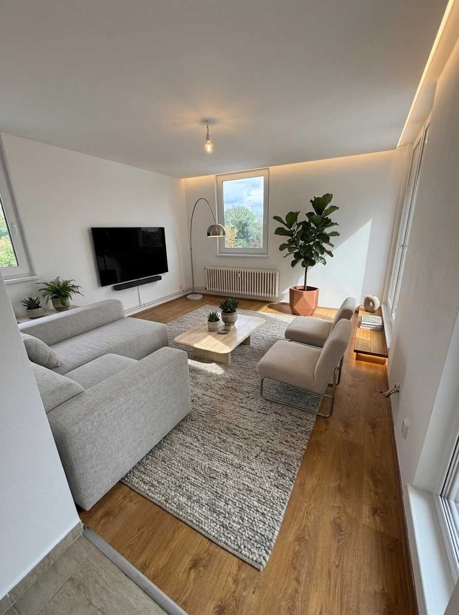 Interior design in Minimalism style — Living Room by GenRoom AI