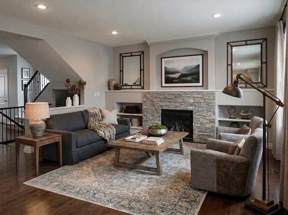 Modern Farmhouse Living Room design — interior photo by GenRoom AI