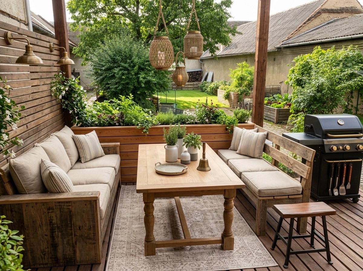 Interior design in Modern Farmhouse style — terrace by GenRoom AI