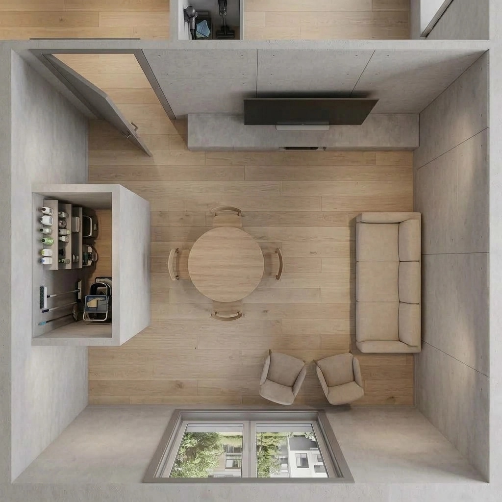 Minimalism Living Room design — interior photo by GenRoom AI