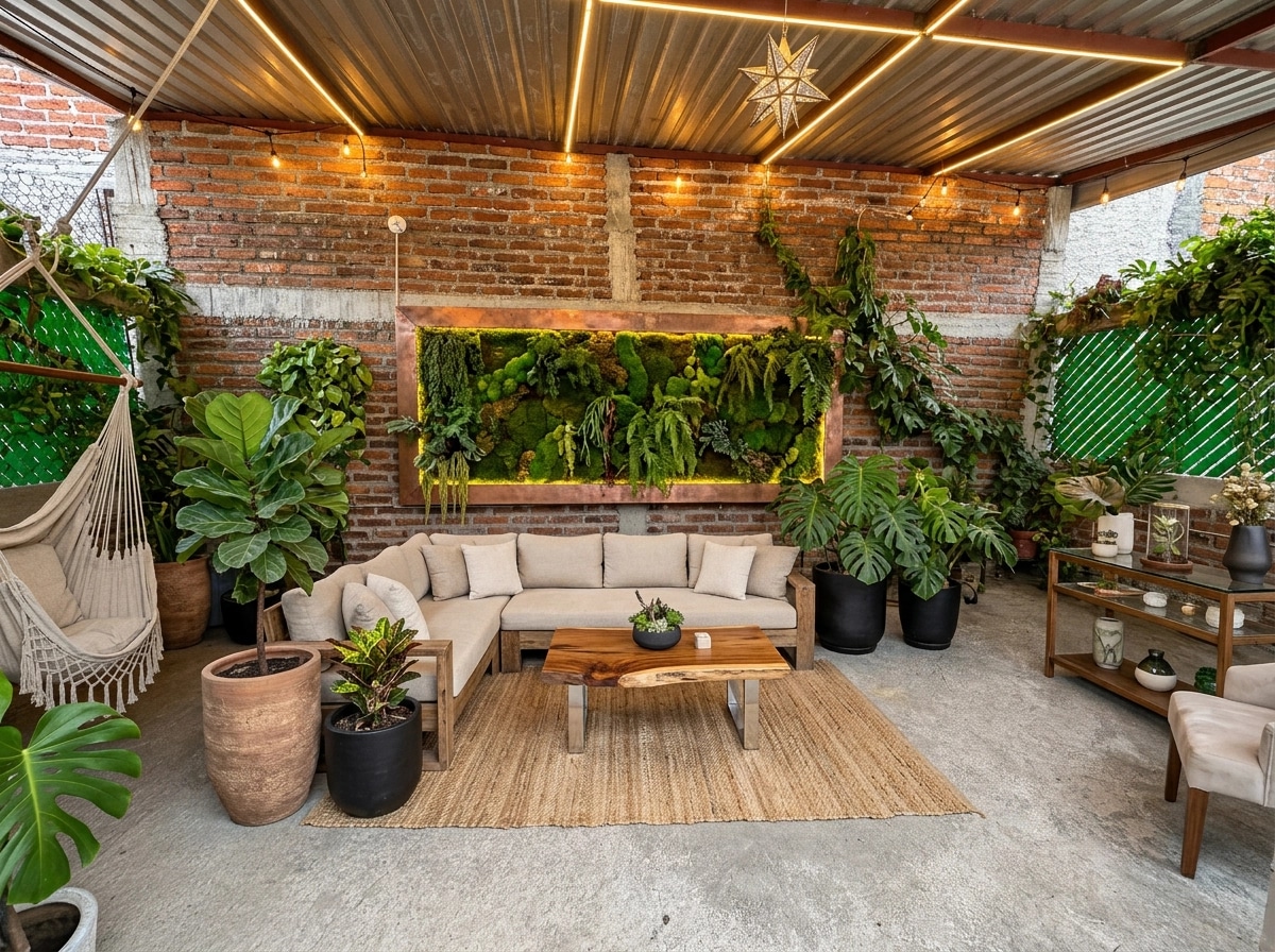 Interior design in Biophilic style — terrace by GenRoom AI