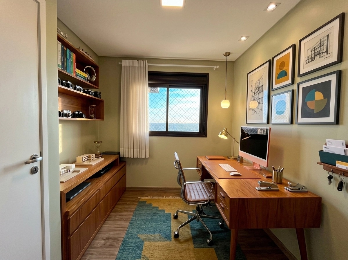 Interior design in Mid-Century Modern style — Office by GenRoom AI