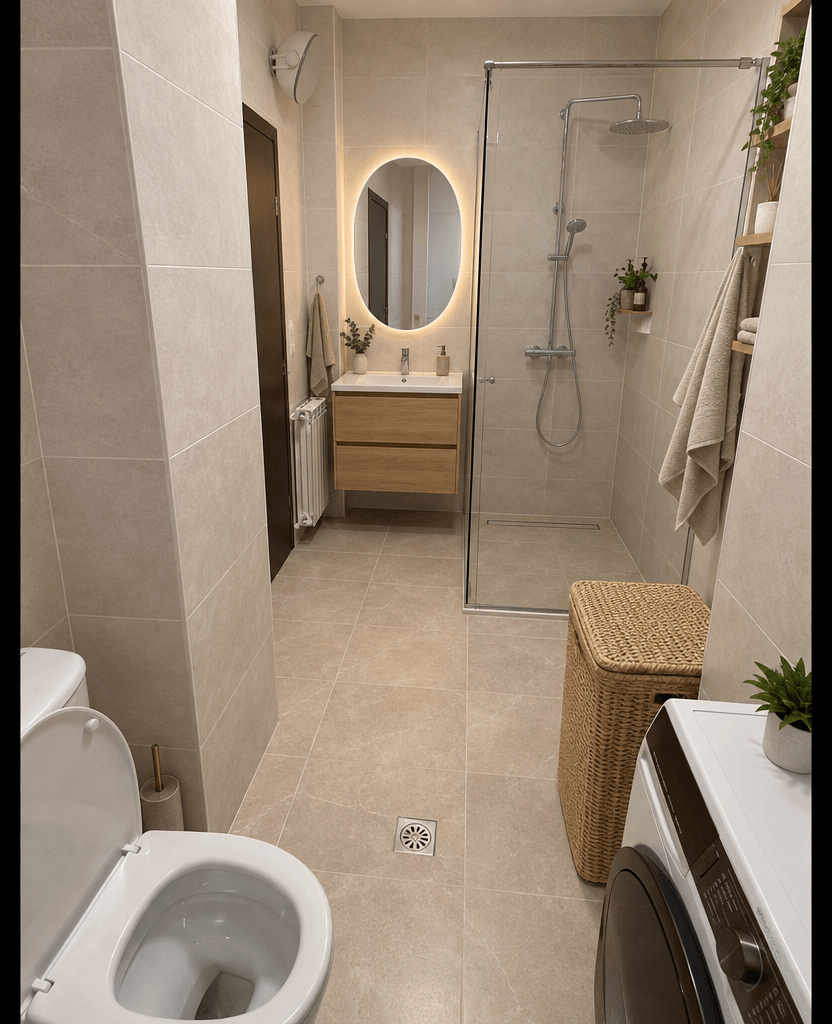 Bathroom interior in Scandinavian style — photo by GenRoom AI