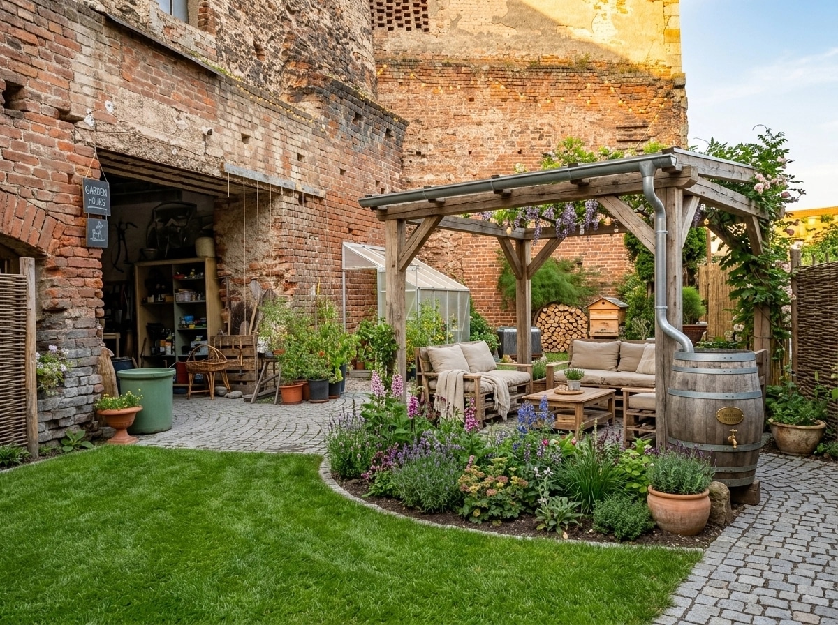 Country Rustic Garden Yard design — yard photo by GenRoom AI