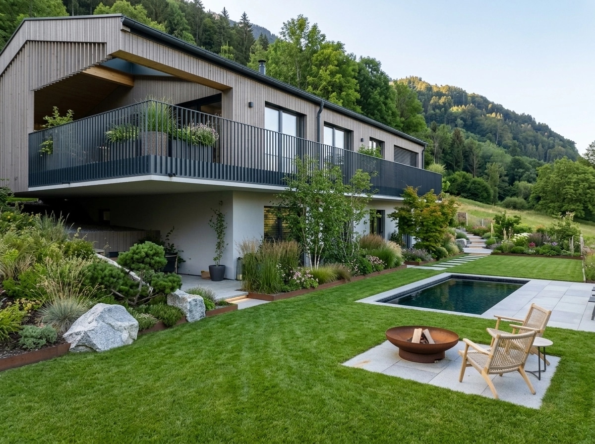 Landscape design in Scandinavian Garden style — Yard by GenRoom AI