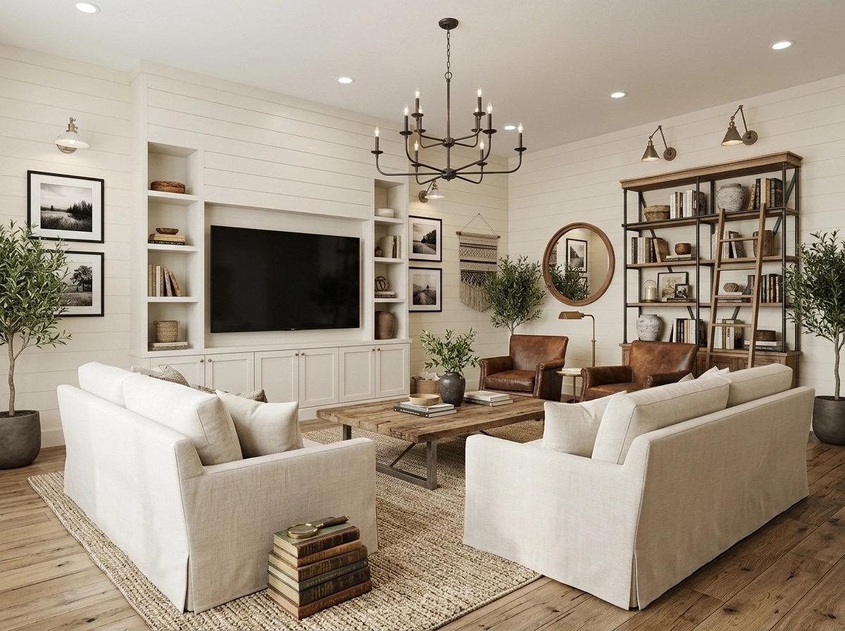 Modern Farmhouse Living Room design — interior photo by GenRoom AI