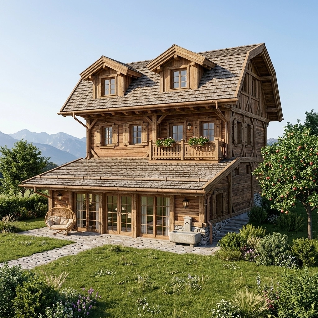 Facade design in Chalet Facade style — photo by GenRoom AI