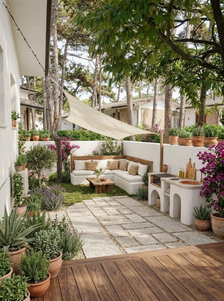 Landscape design in Mediterranean Yard style — Yard by GenRoom AI