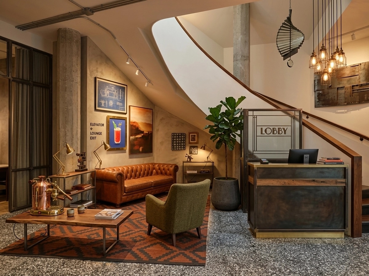 Interior design in Loft / Industrial style — lobby by GenRoom AI