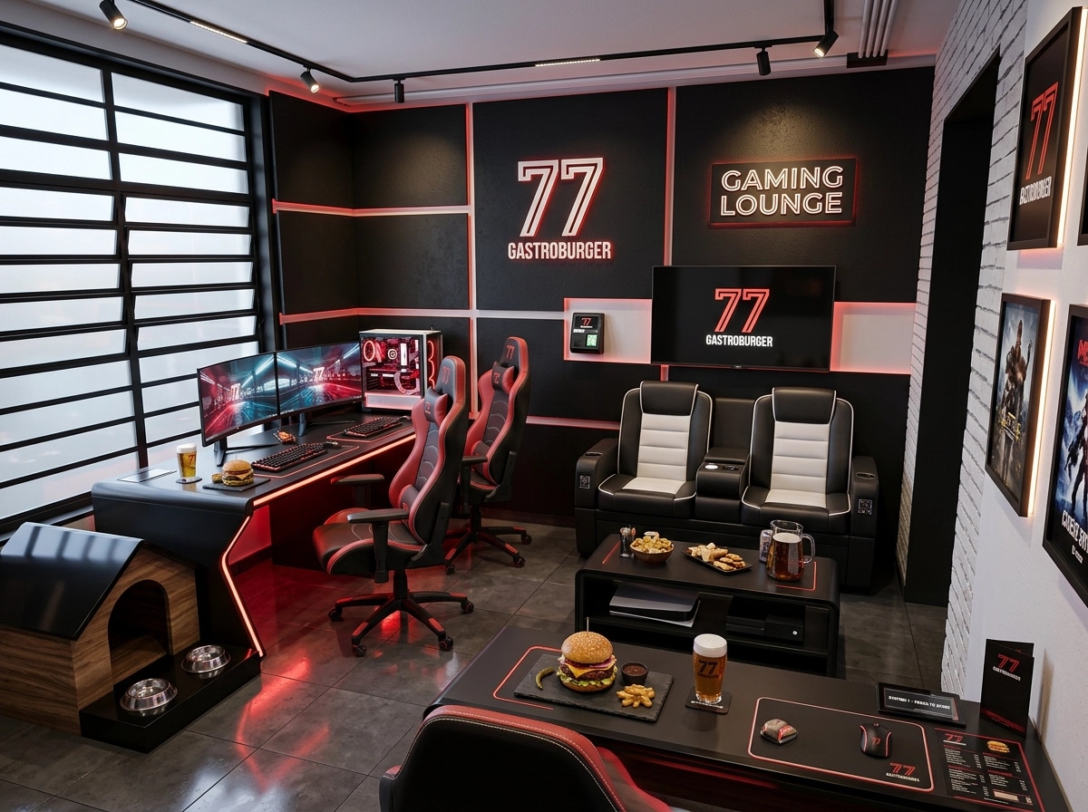 Interior design in Blacktec style — bar by GenRoom AI