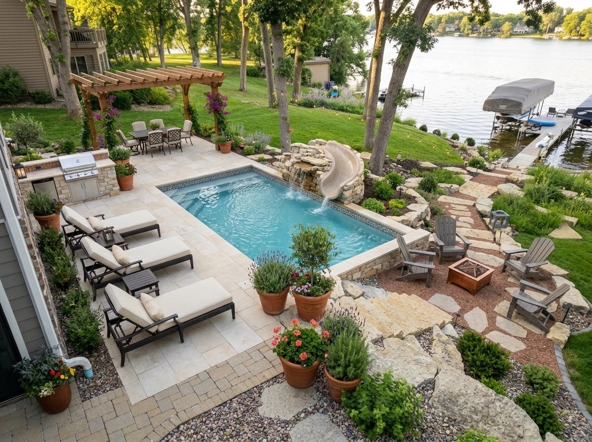 Landscape design in Mediterranean Yard style — Yard by GenRoom AI